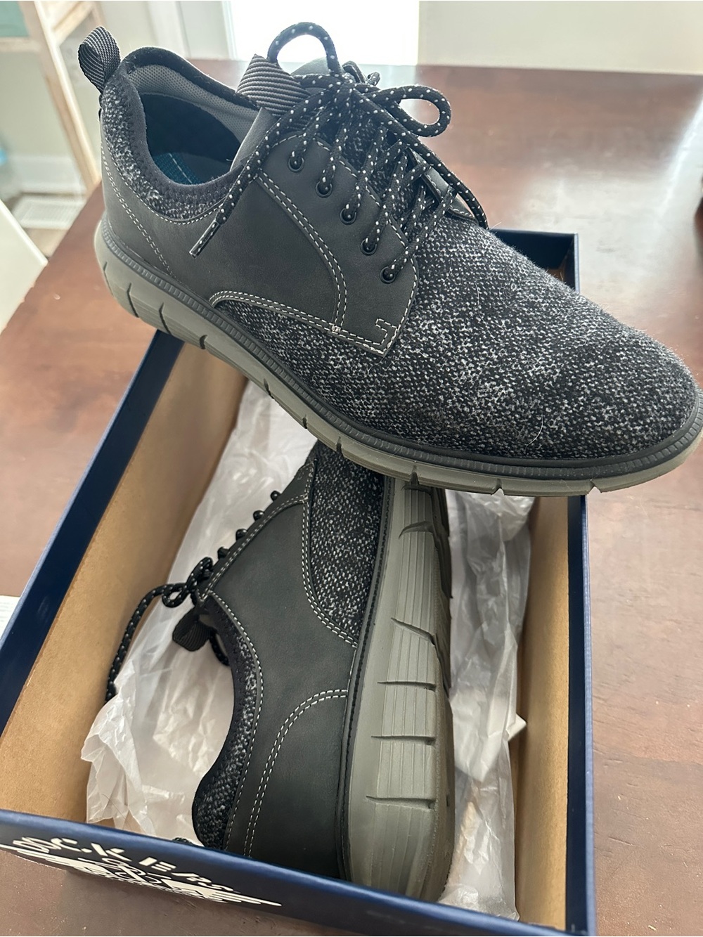 Dockers Calhoun Lace-Up Knit Men’s Shoes Speckled Black Grey Size 8